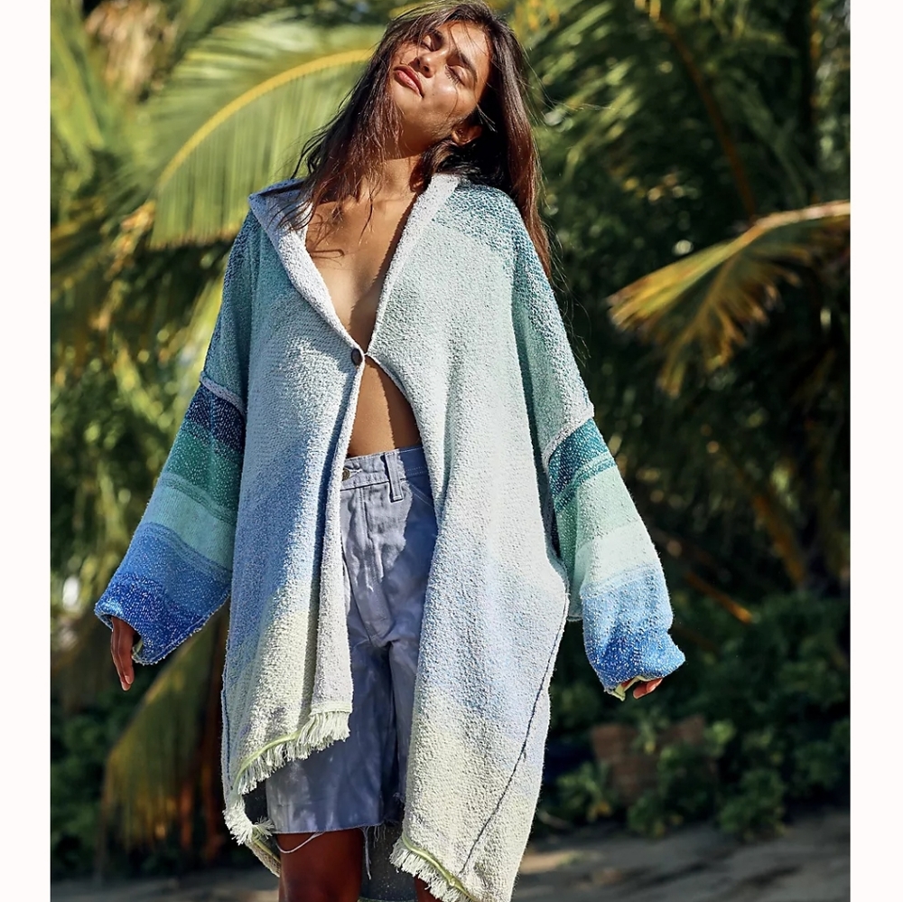 Free People Sunset Park Cardi Jade Oasis L
